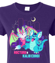 Load image into Gallery viewer, Kaiju Corgi &amp; Nocturii &#39;Monster&#39; Collab Tee - Fitted Purple
