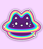 Black Hole Meowchi Halo Vinyl Sticker