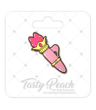 Load image into Gallery viewer, Meowchi Magic Pen Kofi Pin Club Enamel Pin
