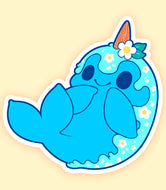 Spring Daisy Nomwhal Vinyl Sticker