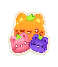 Load image into Gallery viewer, Meowchi Fruit Salad : Orange, Strawberry and Grape Wooden Pin

