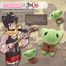 Load image into Gallery viewer, Gobbo Peachibii Plush &amp; Pin Bundle - *PRE-ORDER*
