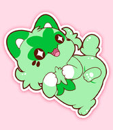 Leaf Meowchi Halo Vinyl Sticker
