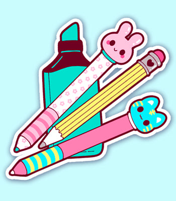 Tasty Peach Art Supplies Vinyl Sticker