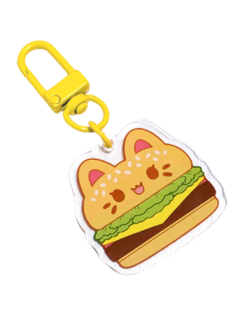Cheeseburger Meowchi Mini Trinket Keychain – Tasty Peach Studios