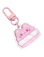 Strawberry Macaron Meowchi Mini Trinket Keychain
