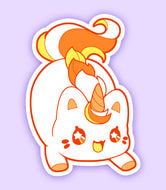 Candy Corn Unicorn Meowchi Vinyl Sticker