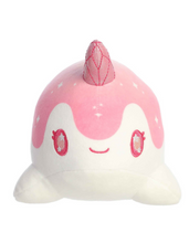 Load image into Gallery viewer, Crystal Rose Quartz Nomwhal Plush 7&quot;
