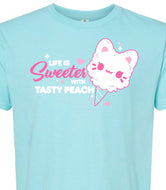 'Life is Sweeter' Cotton Candy Meowchi Tee