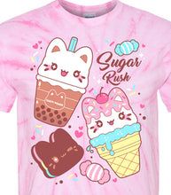 Load image into Gallery viewer, &#39;Sugar Rush&#39; Meowchi Tie-dye Tee
