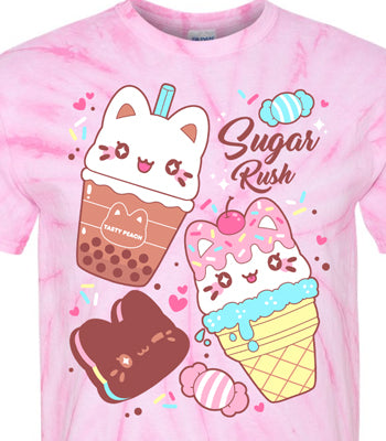 'Sugar Rush' Meowchi Tie-dye Tee
