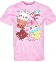 Load image into Gallery viewer, &#39;Sugar Rush&#39; Meowchi Tie-dye Tee
