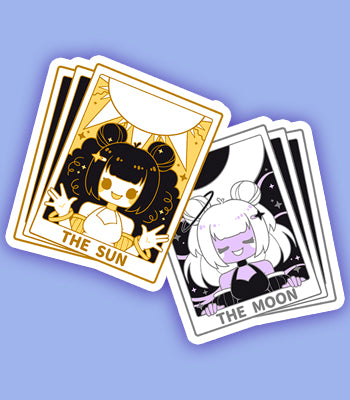 Sun and Moon Tarot Card Halo Vinyl Sticker