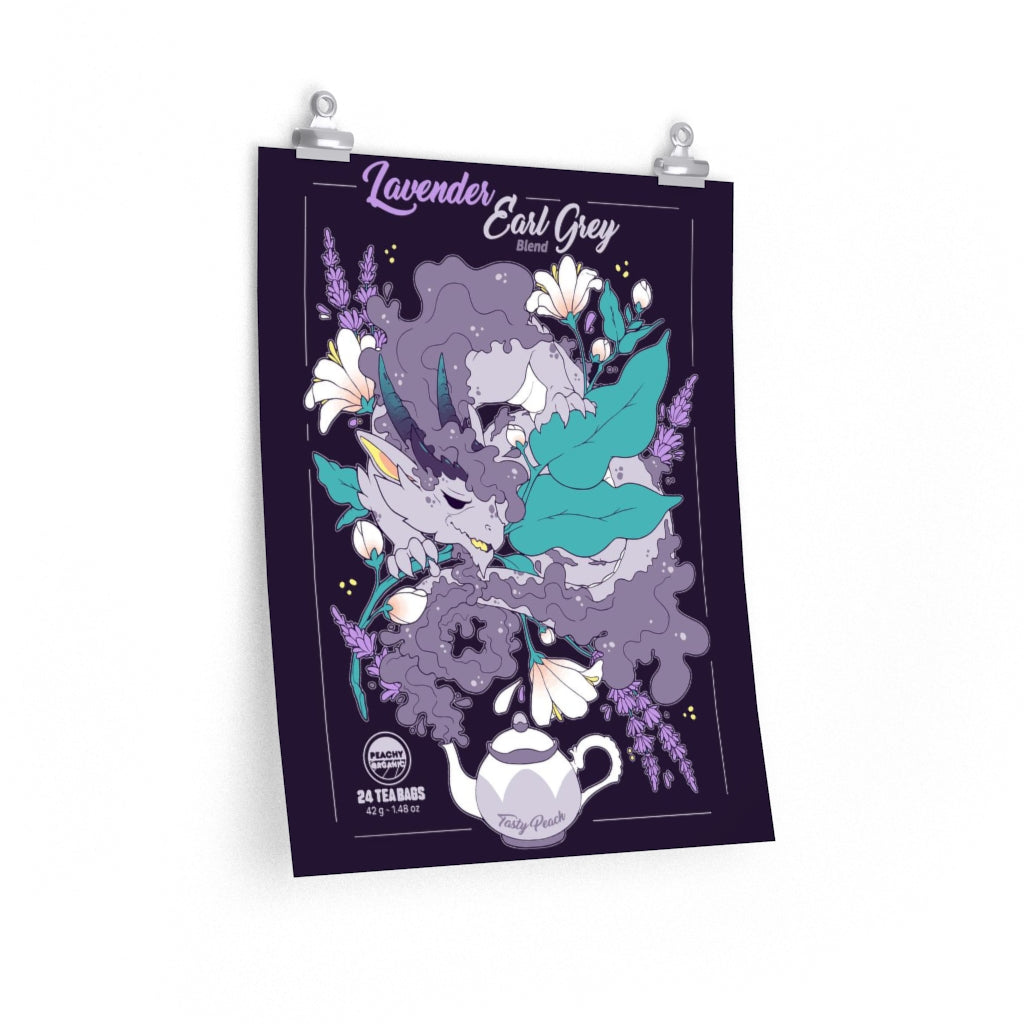 'Blooming Tea' Lavender Earl Grey Dragon Matte Poster