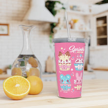 Load image into Gallery viewer, Sprinkle &#39;Cute Vibes&#39; Plastic Tumbler w/ Straw
