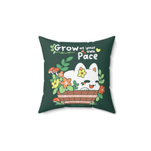 Load image into Gallery viewer, Grow at your own Pace Square Pillow
