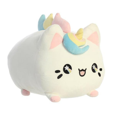 giant kawaii cat plush with unicorn features